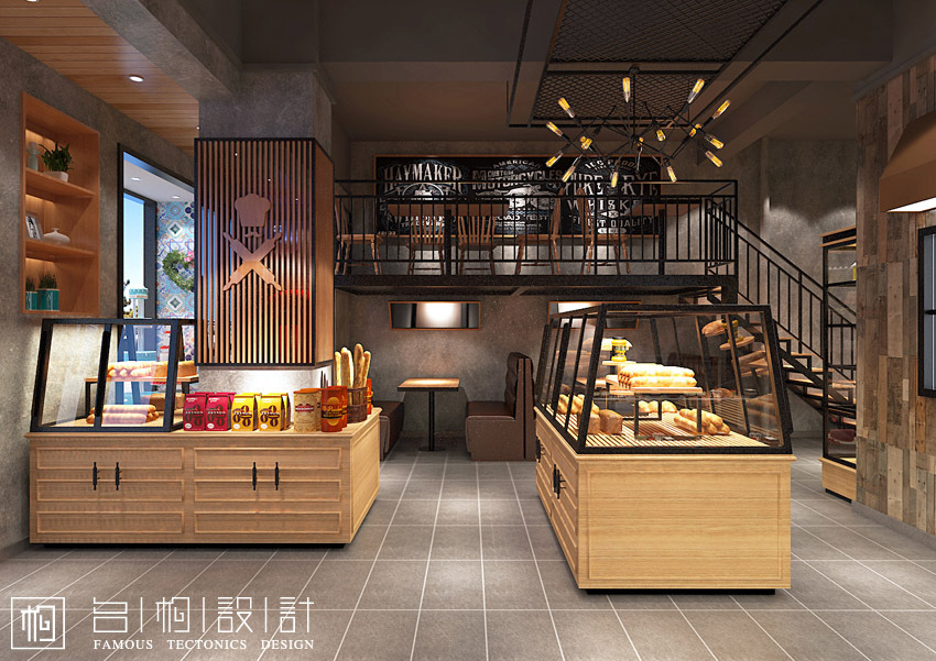 河北廊坊爱拉屋面包店装修设计 温馨与商业并重的空间艺术