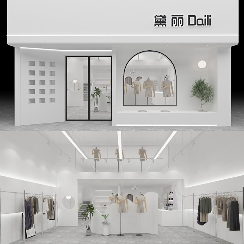 3D服装店装修设计效果图 实体商业空间的艺术化嬗变